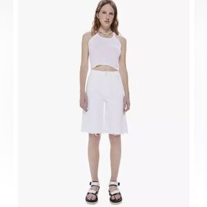 MOTHER Denim Undercover Fray Knee Bermuda Shorts Size 24